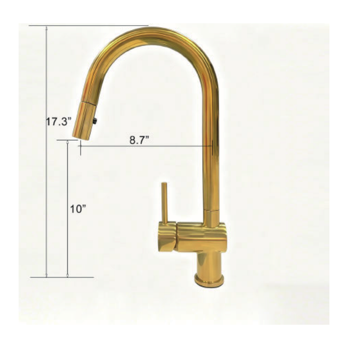 Unlacquered Brass Pull-Down Kitchen Faucet with Gooseneck Spout and Single Lever technical document